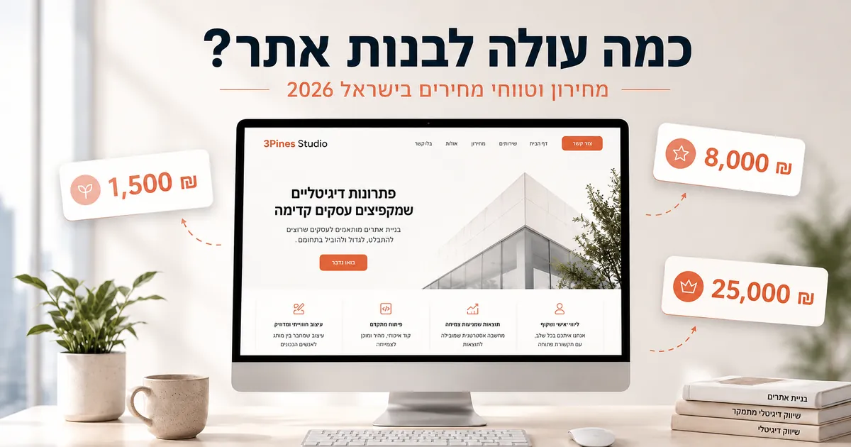כמה עולה לבנות אתר - מחירון וטווחי מחירים בישראל 2026